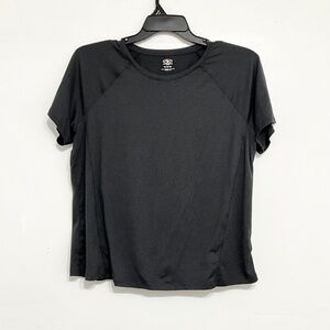 ATHLETIC WORKS Women Crew Neck Tee Black Short Sleeve Size XL